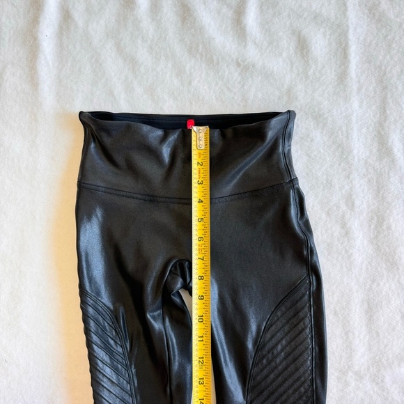 Spanx Black Faux Leather Moto Leggings Size S - Picture 5 of 9